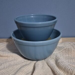 2 Delphite Blue Pyrex Bowls. #401 And 403